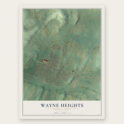 Wayne Heights, Pennsylvania map print, the full design
