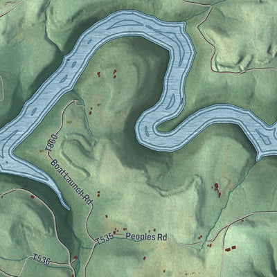 Second close-up of the map of Wayne, Armstrong County, Pennsylvania print showing more streets and buildings