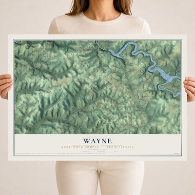Map of Wayne, Armstrong County, Pennsylvania, 18 x 24 inch unframed archival matte print