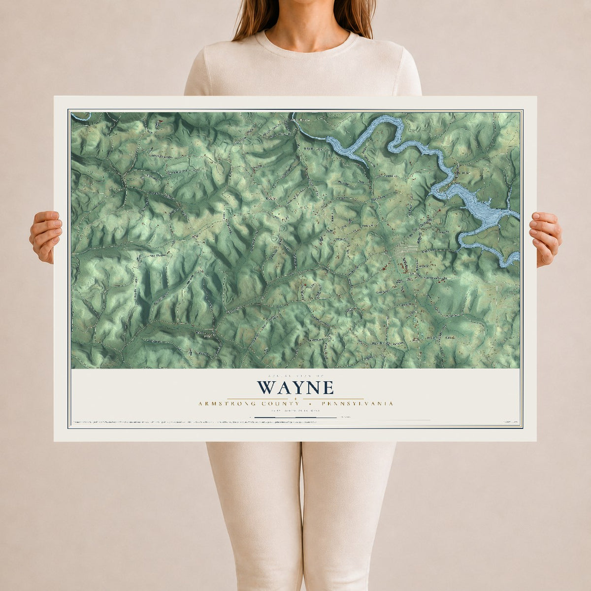 Map of Wayne, Armstrong County, Pennsylvania, 24 x 36 inch unframed archival matte print