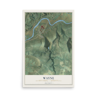 Map of Wayne, Clinton County, Pennsylvania, 12 x 18 inch unframed archival matte print