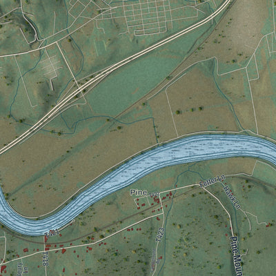 Second close-up of the map of Wayne, Clinton County, Pennsylvania print showing more streets and buildings