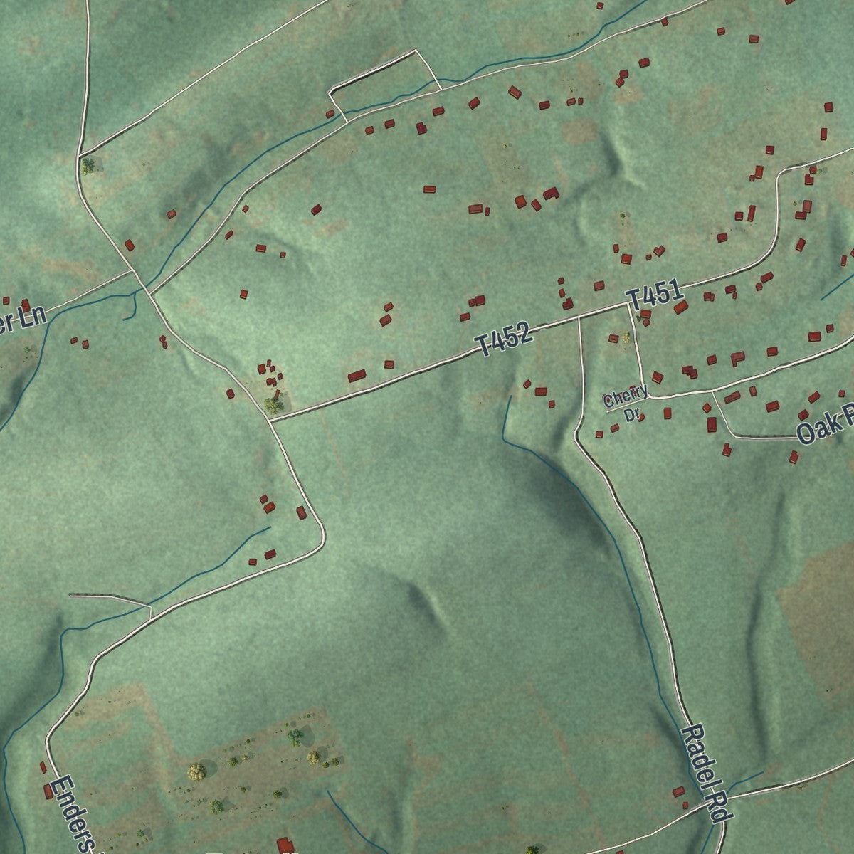Second close-up of the map of Wayne, Dauphin County, Pennsylvania print showing more streets and buildings