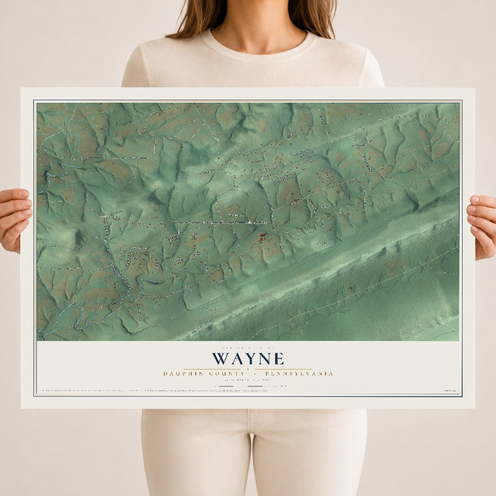 Map of Wayne, Dauphin County, Pennsylvania, 18 x 24 inch unframed archival matte print