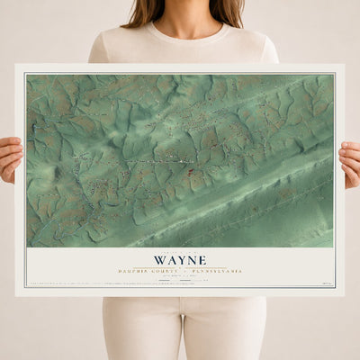 Map of Wayne, Dauphin County, Pennsylvania, 18 x 24 inch unframed archival matte print