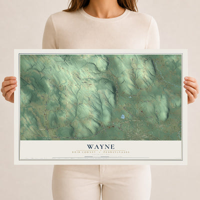 Map of Wayne, Erie County, Pennsylvania, 12 x 18 inch unframed archival matte print