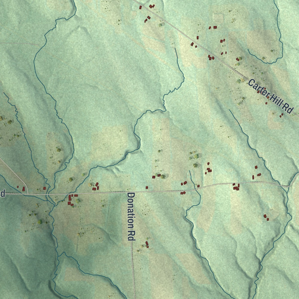 Second close-up of the map of Wayne, Erie County, Pennsylvania print showing more streets and buildings