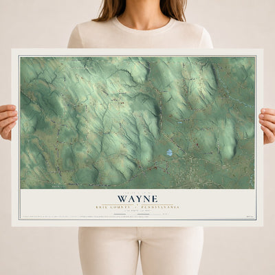 Map of Wayne, Erie County, Pennsylvania, 18 x 24 inch unframed archival matte print