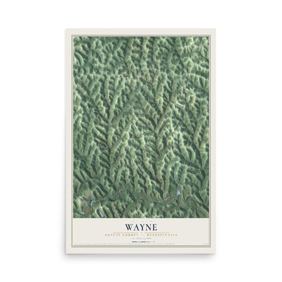 Map of Wayne, Greene County, Pennsylvania, 12 x 18 inch unframed archival matte print