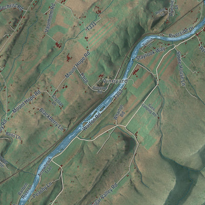 Second close-up of the map of Wayne, Mifflin County, Pennsylvania print showing more streets and buildings