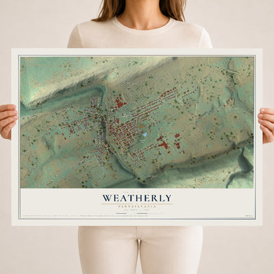 Map of Weatherly, Pennsylvania, 18 x 24 inch unframed archival matte print