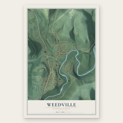 Weedville, Pennsylvania map print, the full design