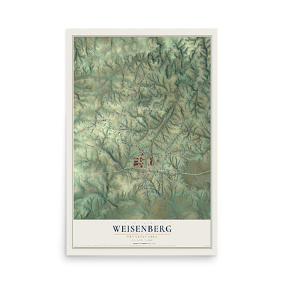 Map of Weisenberg, Pennsylvania, 12 x 18 inch unframed archival matte print