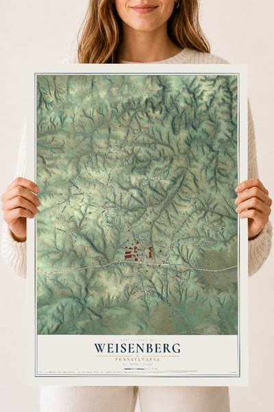 Map of Weisenberg, Pennsylvania, 18 x 24 inch unframed archival matte print