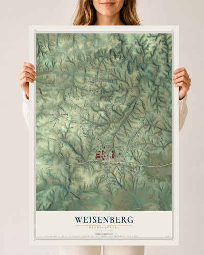 Map of Weisenberg, Pennsylvania, 24 x 36 inch unframed archival matte print