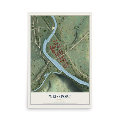 Map of Weissport, Pennsylvania, 12 x 18 inch unframed archival matte print