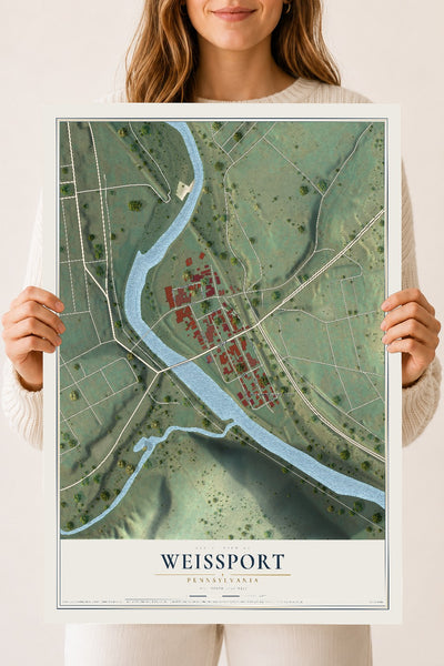 Map of Weissport, Pennsylvania, 18 x 24 inch unframed archival matte print