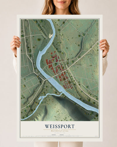 Map of Weissport, Pennsylvania, 24 x 36 inch unframed archival matte print