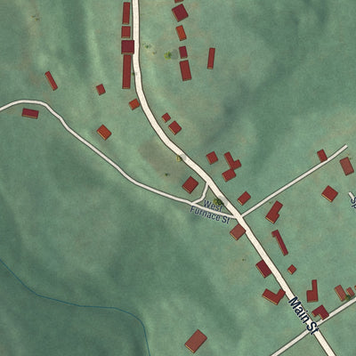 Second close-up of the map of Wellersburg, Pennsylvania print showing more streets and buildings