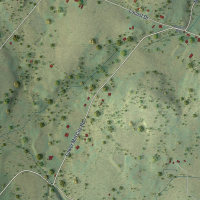 Second close-up of the map of West Abington, Pennsylvania print showing more streets and buildings