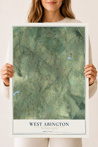 Map of West Abington, Pennsylvania, 18 x 24 inch unframed archival matte print