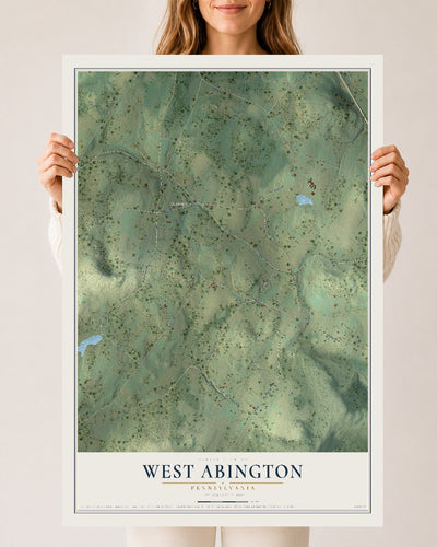 Map of West Abington, Pennsylvania, 24 x 36 inch unframed archival matte print