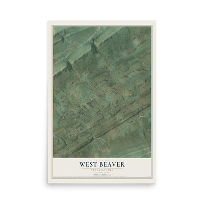 Map of West Beaver, Pennsylvania, 12 x 18 inch unframed archival matte print