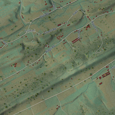 Second close-up of the map of West Beaver, Pennsylvania print showing more streets and buildings