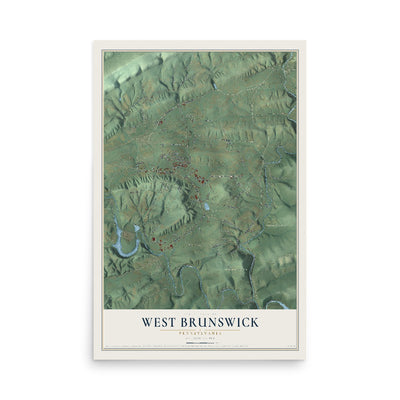 Map of West Brunswick, Pennsylvania, 12 x 18 inch unframed archival matte print