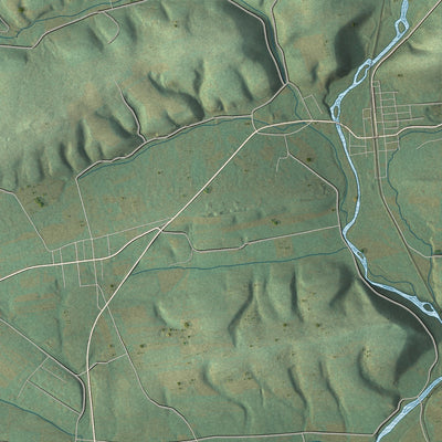 Second close-up of the map of West Brunswick, Pennsylvania print showing more streets and buildings