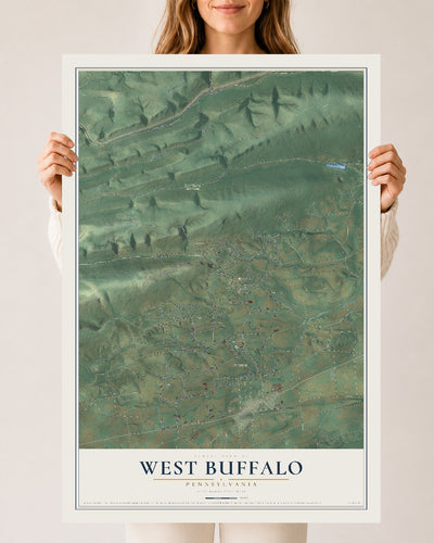 Map of West Buffalo, Pennsylvania, 24 x 36 inch unframed archival matte print