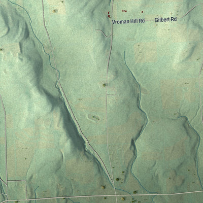 Close-up of the map of West Burlington, Pennsylvania print showing street and building detail
