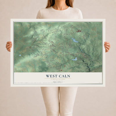 Map of West Caln, Pennsylvania, 24 x 36 inch unframed archival matte print
