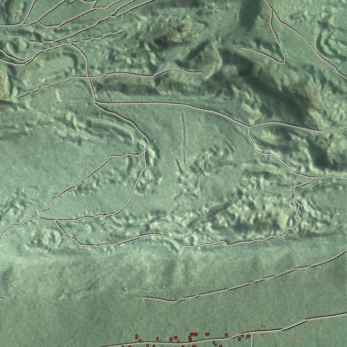 Close-up of the map of West Cameron, Pennsylvania print showing street and building detail