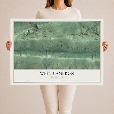 Map of West Cameron, Pennsylvania, 24 x 36 inch unframed archival matte print