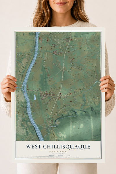 Map of West Chillisquaque, Pennsylvania, 18 x 24 inch unframed archival matte print