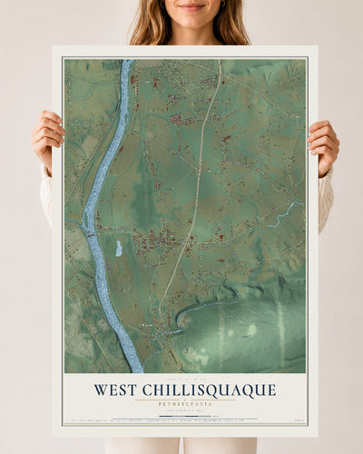Map of West Chillisquaque, Pennsylvania, 24 x 36 inch unframed archival matte print