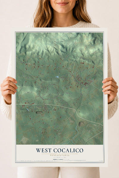 Map of West Cocalico, Pennsylvania, 18 x 24 inch unframed archival matte print