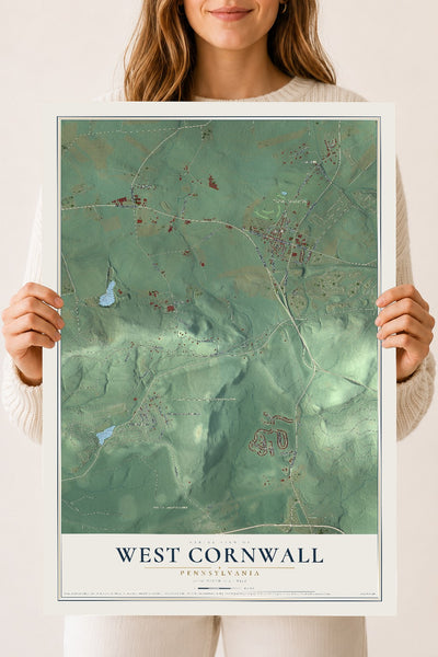 Map of West Cornwall, Pennsylvania, 18 x 24 inch unframed archival matte print