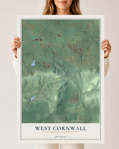 Map of West Cornwall, Pennsylvania, 24 x 36 inch unframed archival matte print