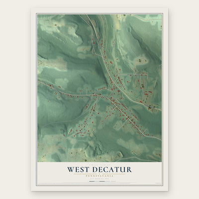 West Decatur, Pennsylvania map print, the full design