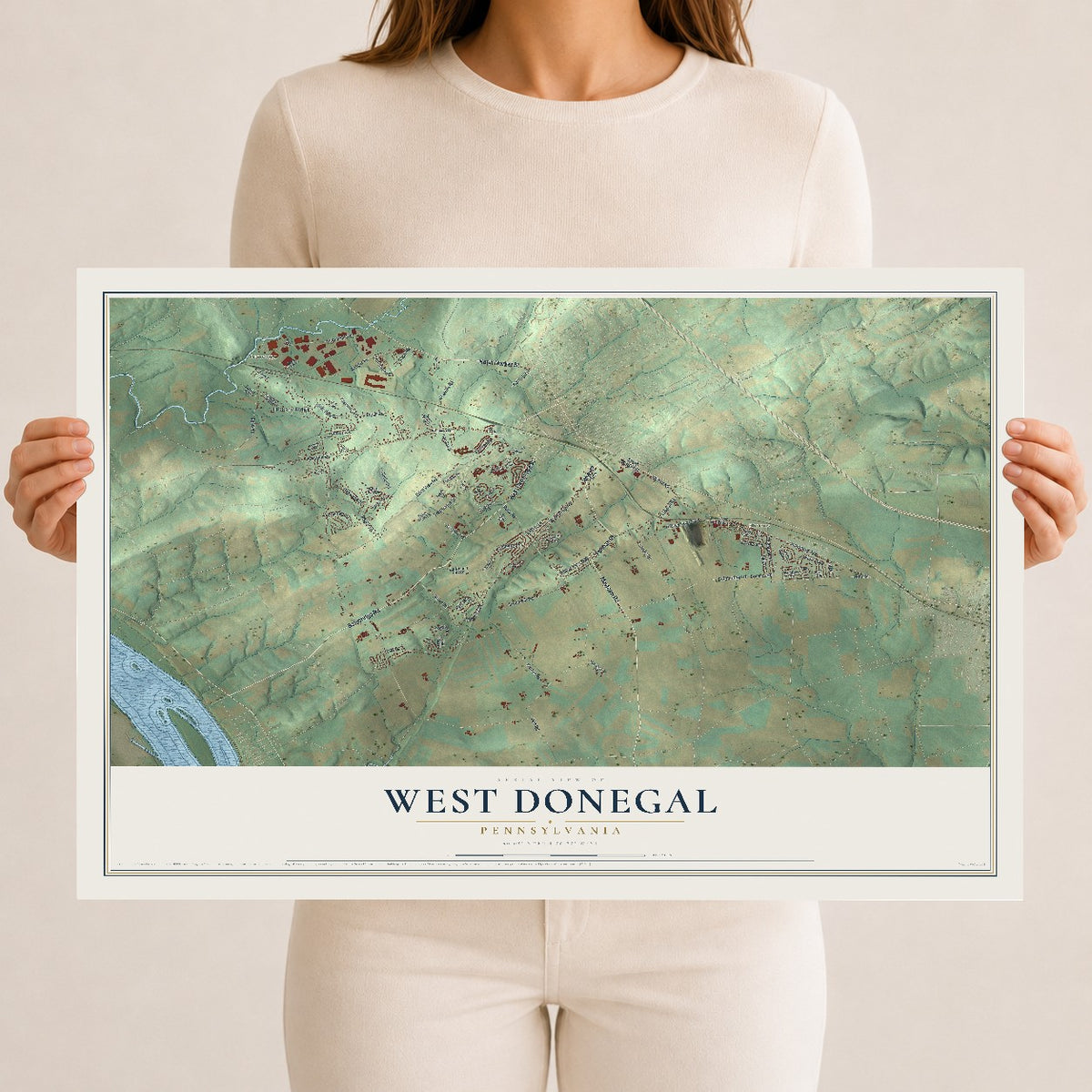 Map of West Donegal, Pennsylvania, 12 x 18 inch unframed archival matte print