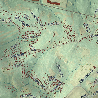Close-up of the map of West Donegal, Pennsylvania print showing street and building detail