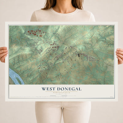 Map of West Donegal, Pennsylvania, 18 x 24 inch unframed archival matte print