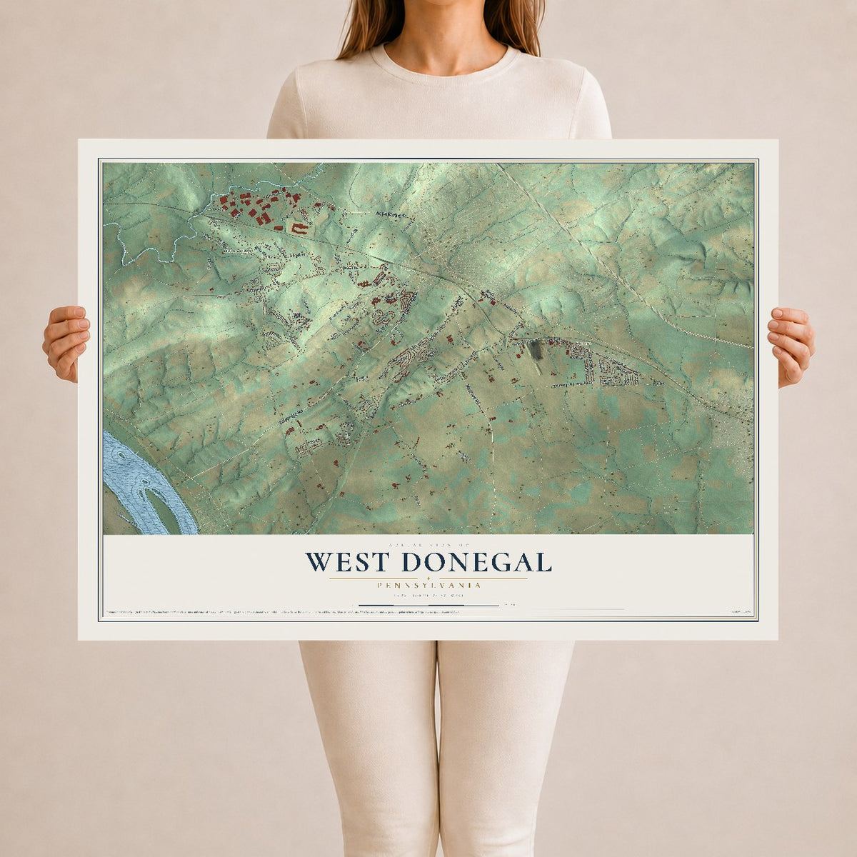 Map of West Donegal, Pennsylvania, 24 x 36 inch unframed archival matte print