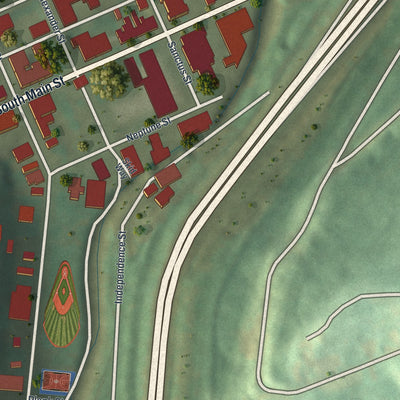 Close-up of the map of West End, Pennsylvania print showing street and building detail