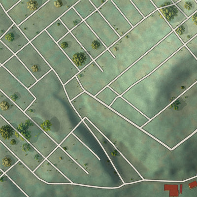 Second close-up of the map of West End, Pennsylvania print showing more streets and buildings