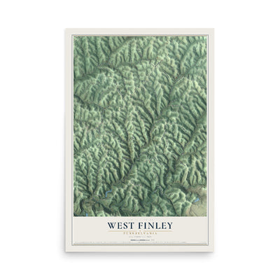 Map of West Finley, Pennsylvania, 12 x 18 inch unframed archival matte print