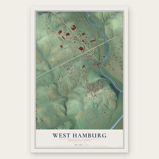 West Hamburg, Pennsylvania map print, the full design