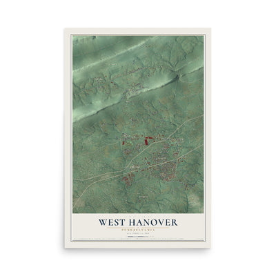 Map of West Hanover, Pennsylvania, 12 x 18 inch unframed archival matte print